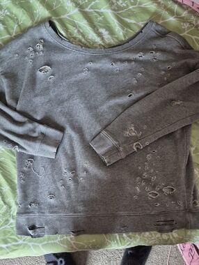 Express One Eleven Diatressed Crewneck Sweatshirt